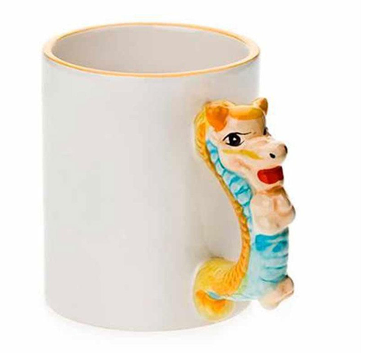 Taza De Cerámica Blanca Con Asa De Animales Para Sublimar