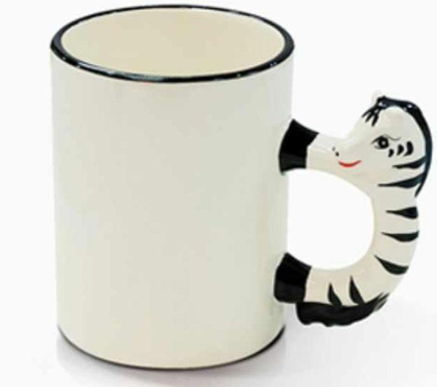 Taza De Cerámica Blanca Con Asa De Animales Para Sublimar