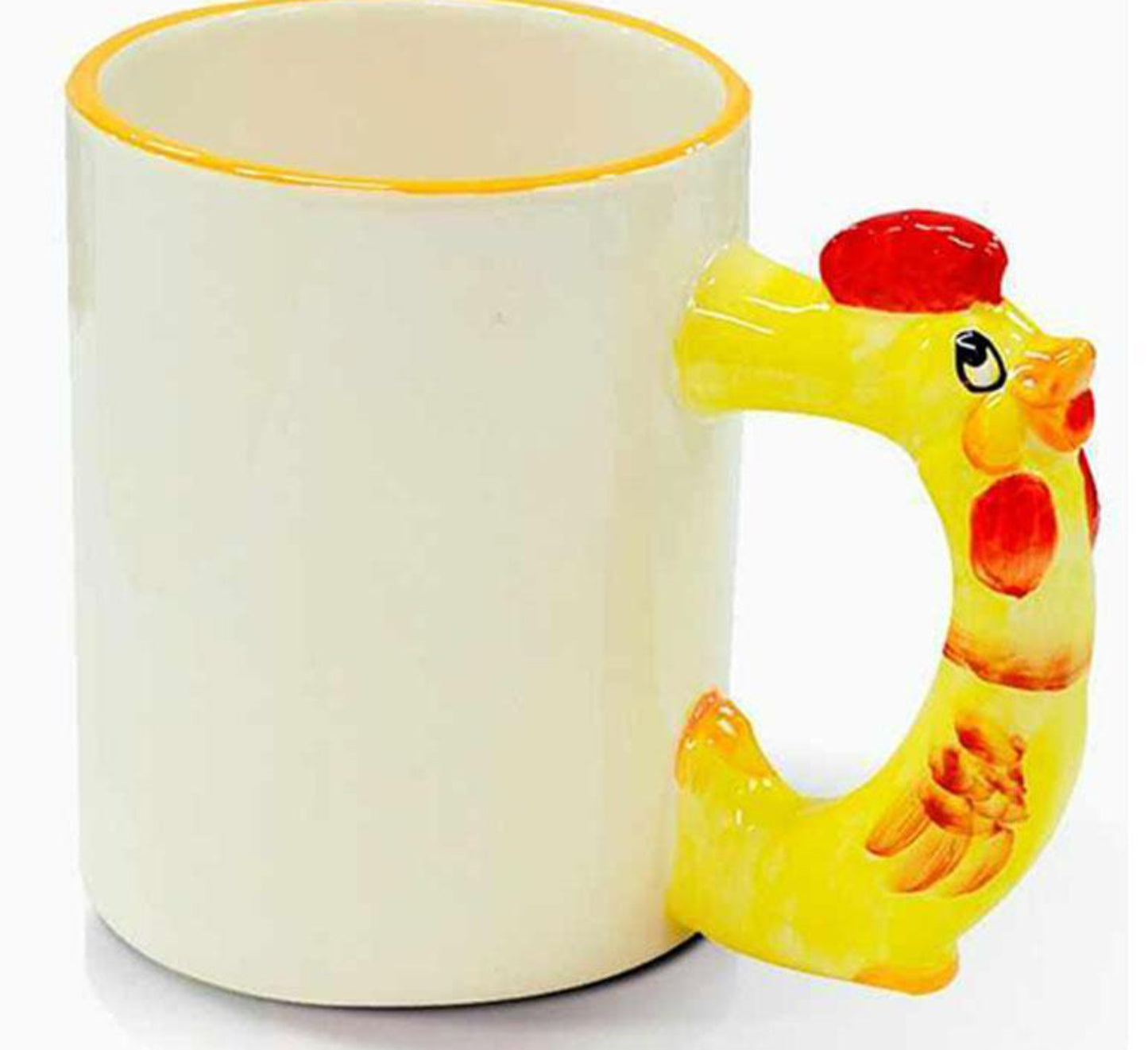 Taza De Cerámica Blanca Con Asa De Animales Para Sublimar