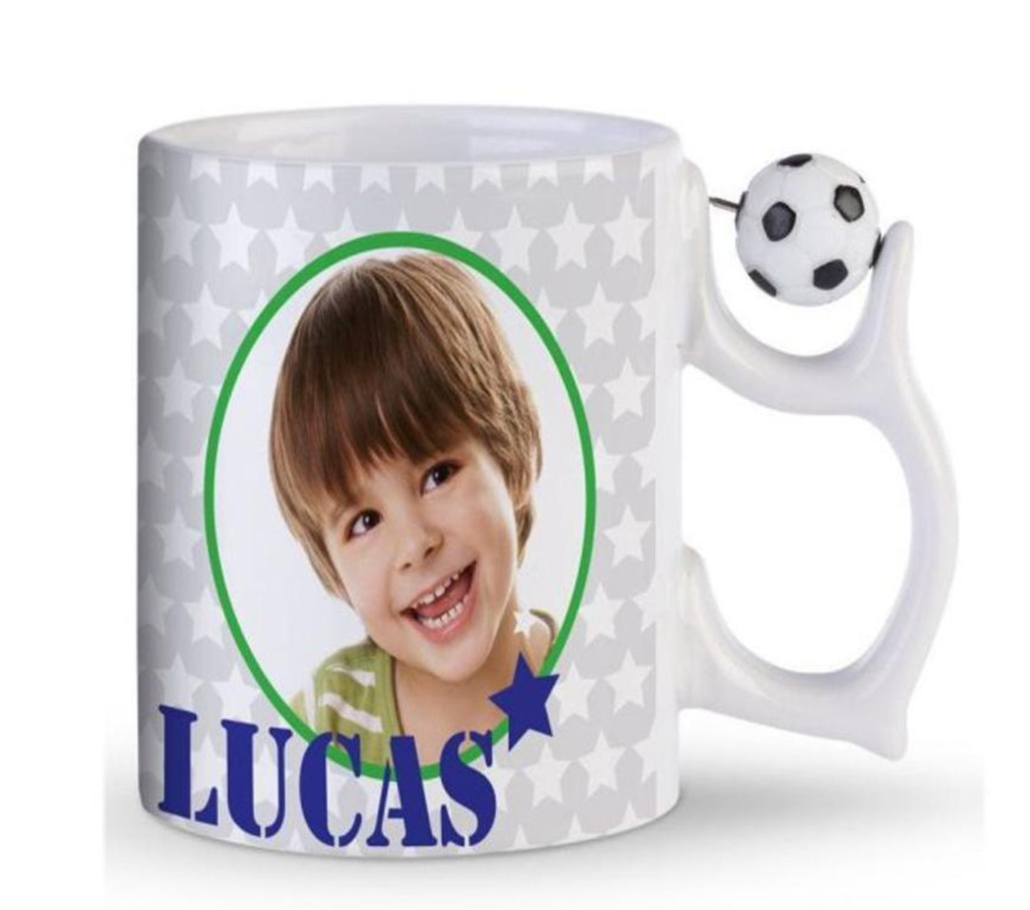 Taza De Cerámica Con Motivo Fútbol Sobre Asa Para Sublimar