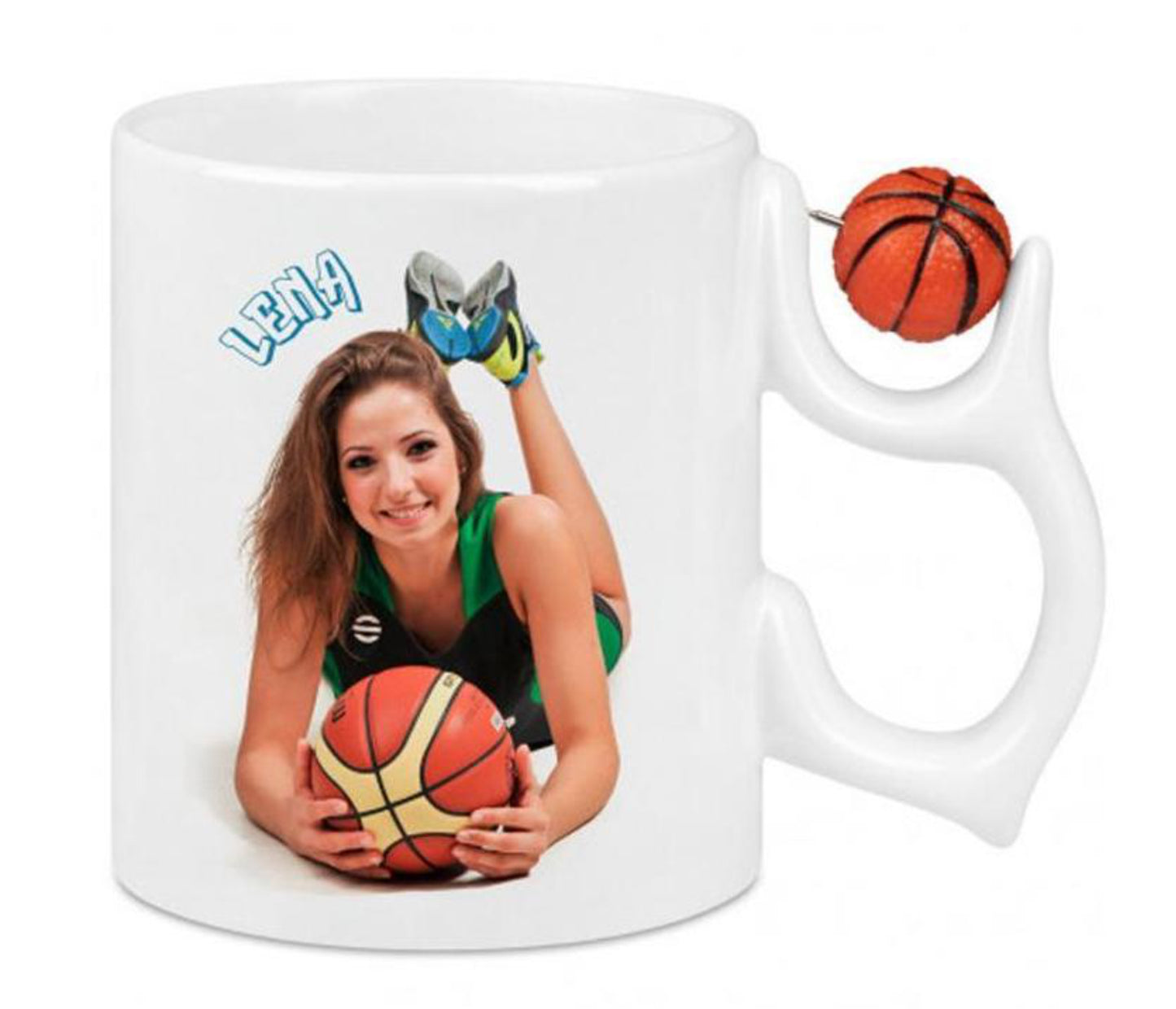 Taza De Cerámica Con Motivo Baloncesto Sobre Asa  Para Sublimar