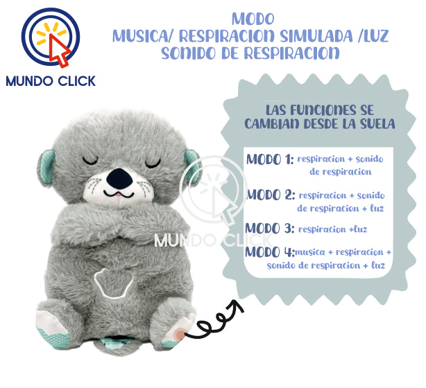 Nutria Hora de Dormir - Peluche Musical - con Movimiento, Sonidos y Luces Relajantes