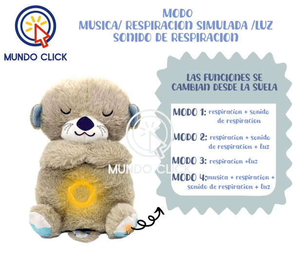 Nutria Hora de Dormir - Peluche Musical - con Movimiento, Sonidos y Luces Relajantes