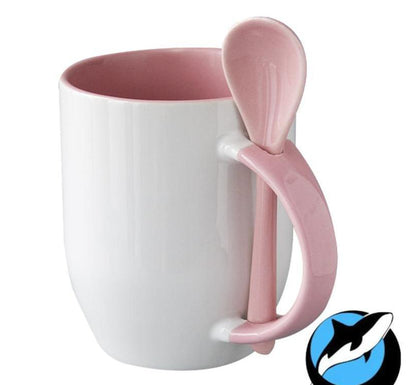 Taza  Con Cucharilla  Para Sublimar